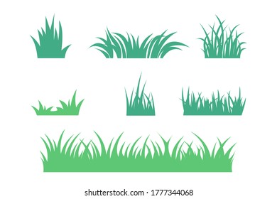 Set kind of grass cartoon vector on white background