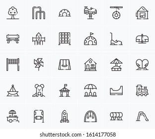 set of kindergarten playground icons Vetor