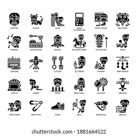 Set of Kindergarten thin line and pixel perfect icons for any web and app project. 