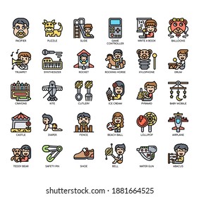 Set of Kindergarten thin line and pixel perfect icons for any web and app project. 