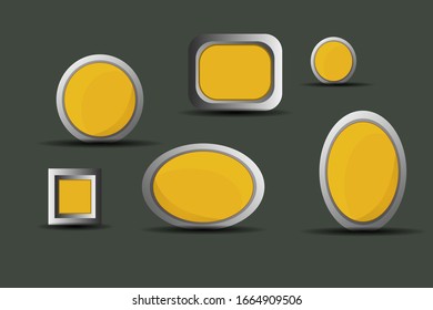 set of kinds of buttons with various shapes.eps 10.
