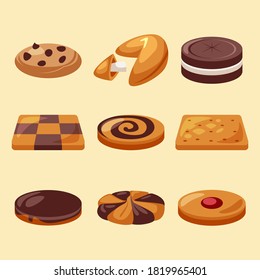 set of kinds of delicious cookies