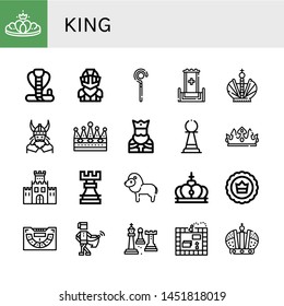 Set of king icons such as Crown, Cobra, Knight, Sceptre, Throne, Viking, King, Pawn, Fortification, Rook, Lion, Baccarat, Medieval, Chess, Board game , king