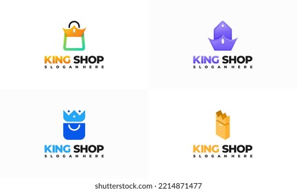Set of King Shop Logo designs concept vector, Retail logo icon