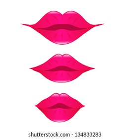 Set of kissing lips