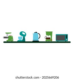 
un conjunto de aparatos de cocina