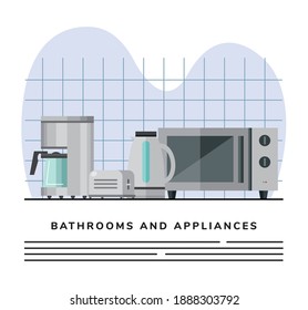conjunto de electrodomésticos de cocina iconos diseño de ilustración vectorial