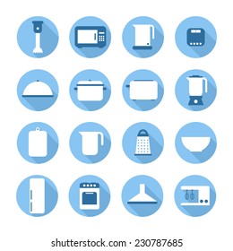 Set of kitchen appliances and tools web icons,symbol,sign in flat style. Home appliances. Elements for design. Vector illustration.