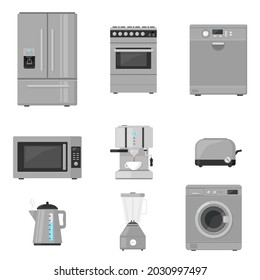 Set of Kitchen Appliances Vector Icons -  Collection illustration Concept