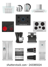 set of kitchen appliances vector illustration isolated on white background