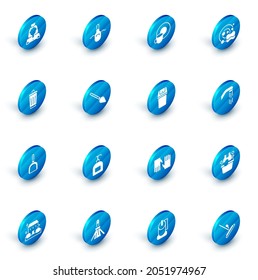 Set Kitchen apron, Washing dishes, Trash can, Dustpan, Handle broom, Shower head and  icon. Vector
