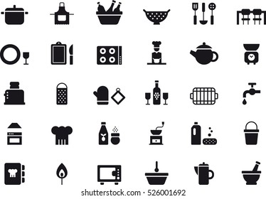 set of KITCHEN black icons