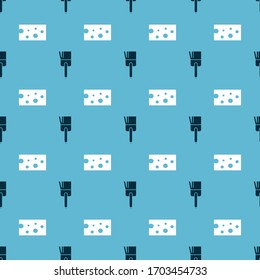 Set Kitchen brush  and Cheese  on seamless pattern. Vector