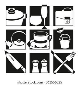 Set of kitchen and cooking icons