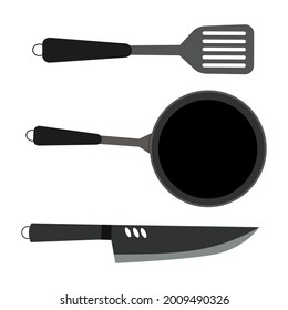 set of kitchen cooking tools and utensils, kitchen utensils, collection of kitchen utensils. Vector illustration elements.