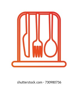 set kitchen cutlery fork knife and spoon icon
