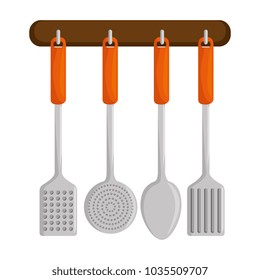 set kitchen cutlery hanging