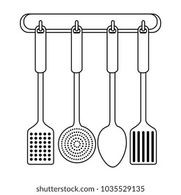 set kitchen cutlery hanging