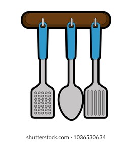 set kitchen cutlery hanging