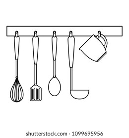 set kitchen cutlery hanging
