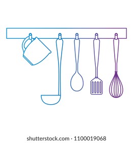 set kitchen cutlery hanging