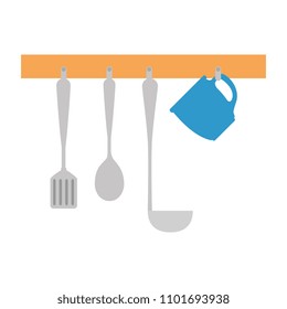 set kitchen cutlery hanging