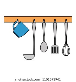 set kitchen cutlery hanging