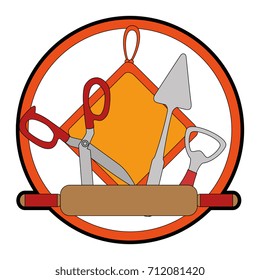 set kitchen equipment emblem