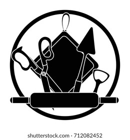set kitchen equipment emblem
