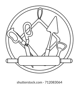 set kitchen equipment emblem
