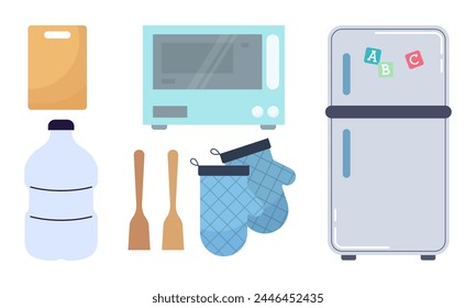 Set of kitchen equipment icon logo
