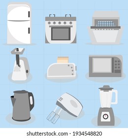 set of kitchen equipment icons