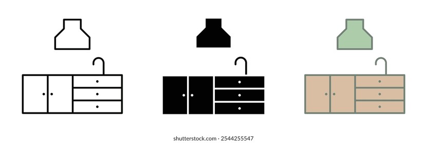 conjunto de ícone de cozinha símbolo de logotipo vetor design ilustração fundo branco isolado