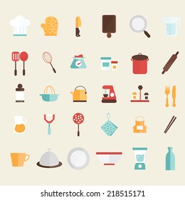 Set of kitchen icons