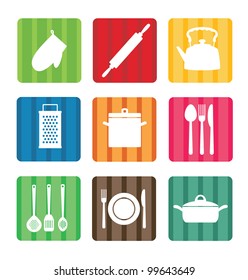set of kitchen icons.vector illustration