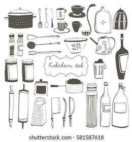 set of kitchen items
