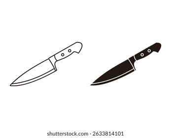 set of kitchen knife symbol icon design vector isolated on transparent background
