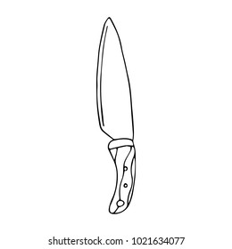 Set of kitchen knife vector illustration. Doodle style. Design, print, decor, textile, paper
