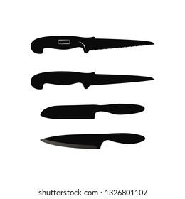 Set of kitchen knives