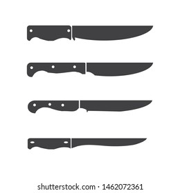 Set of kitchen knives. Isolated on white background
