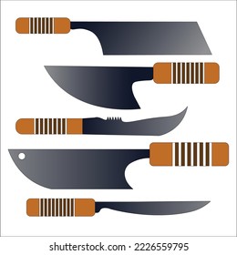 Set of Kitchen knives vector illustration. 