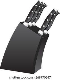 set of kitchen knives, vector illustration
