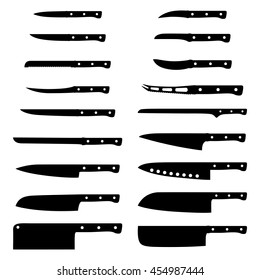 Set of kitchen knives, vector illustration