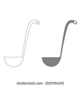 Set of Kitchen ladle icon on white. Stock vector