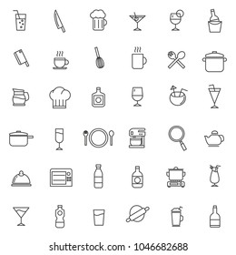 set of kitchen and restaurant line thin icon with modern and simple style use for web asset or pictogram element