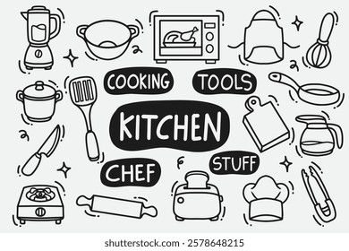 set of kitchen stuff good for background, wallpaper, element design, icon, print design, etc