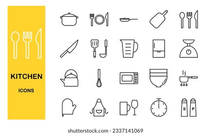 Set of kitchen tool icons