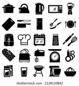 Set of kitchen tool isolated on white background vector illustration.