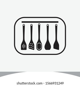 Set of kitchen tools design illustration, silhouette kitchen tools  design vector