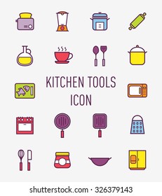 set of kitchen tools icon